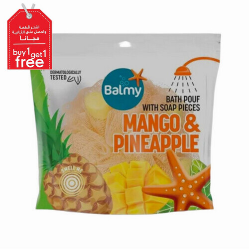 BALMY Mango & Pineapple Bath Pouf With Soap Pieces
