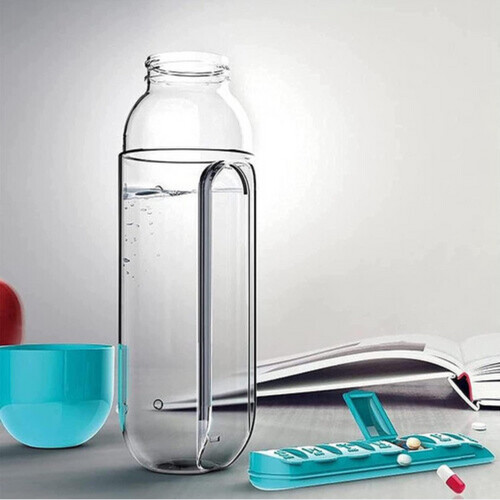 water bottle with pill organizer