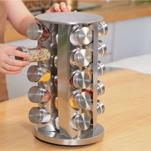 rotating stainless steel spice stand