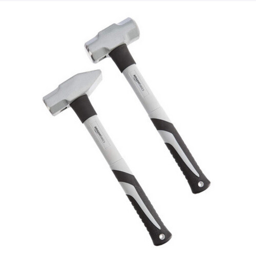 Amazon Basics Hammer Set - 5-Pieces, Shock-Absorbing Fiberglass Handle, Silver