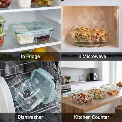 600ml glass food storage container