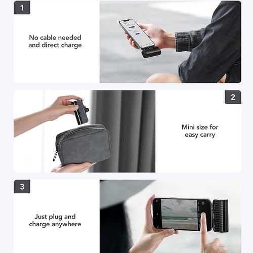 Mini power bank for iPhone, portable charger, 5000 mAh