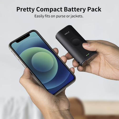 9000mAh Portable Charger for Apple Watch with Built-in Lightning Cable - White