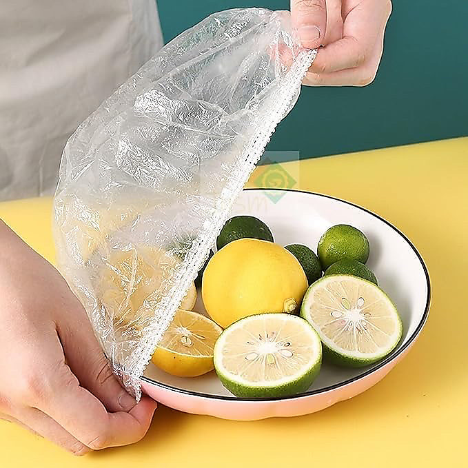 Flexible and transparent stretchable food covers, 20 pieces, for keeping food fresh.