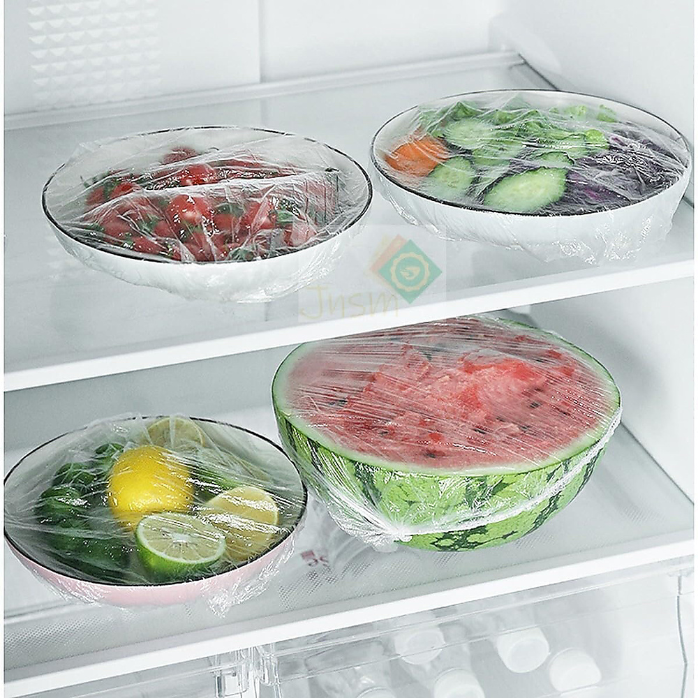 Flexible and transparent stretchable food covers, 20 pieces, for keeping food fresh.