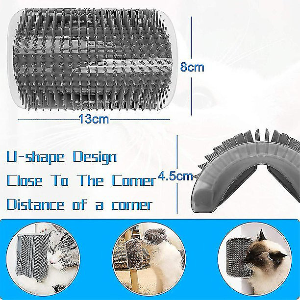Wall-mounted cat groomer with self-massage comb