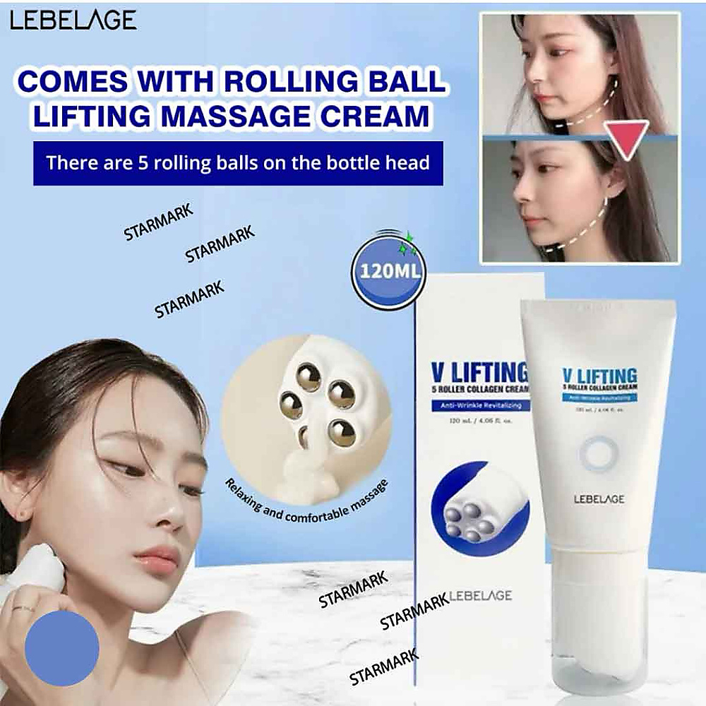 LEBELAGE  Collagen-Containing Jawline Shaper V Lifting Cream 5 Roller -h
