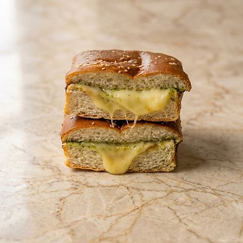 Pretzel Mozzarella With Pesto