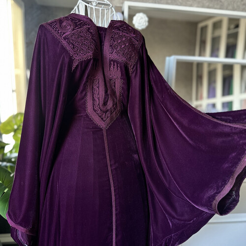 tunesian dress purple maroon