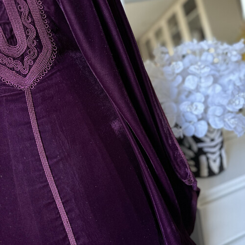 tunesian dress purple maroon