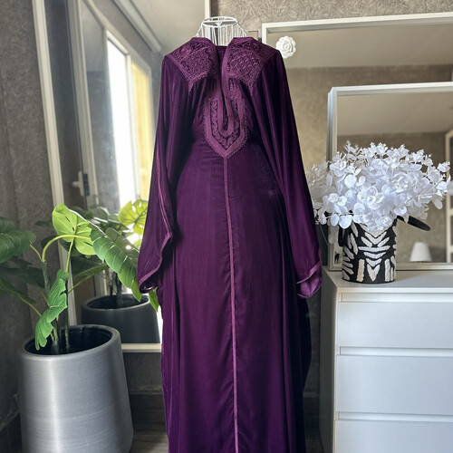 tunesian dress purple maroon