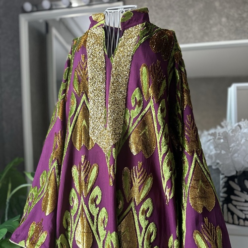 دراعة مخمل  زري بنفسجي