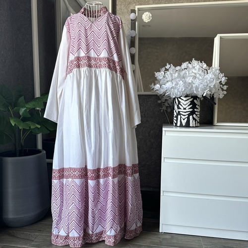 دبل كلوش قطن هندي - وردي