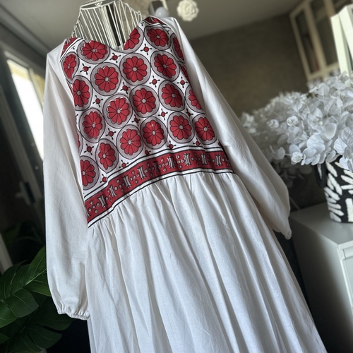 دبل كلوش قطن هندي - احمر