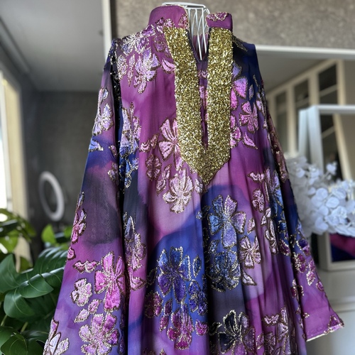 شيفون   -بنفسجي وردي