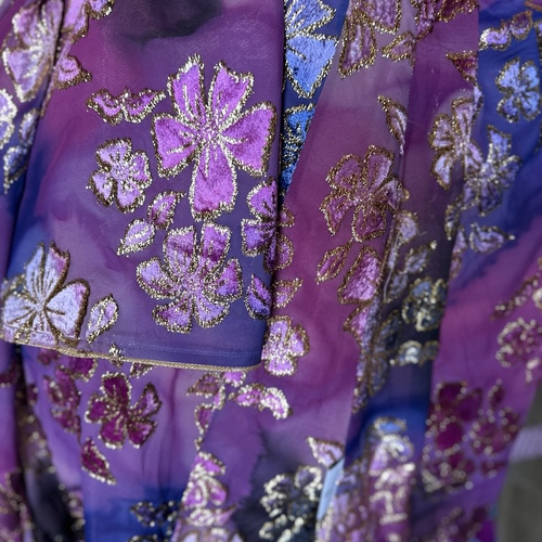 شيفون   -بنفسجي وردي