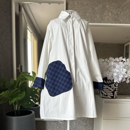 قميص شك خفيف من الخلف-ازرق