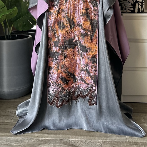 دراعة حرير كرستال وشك -سلفر