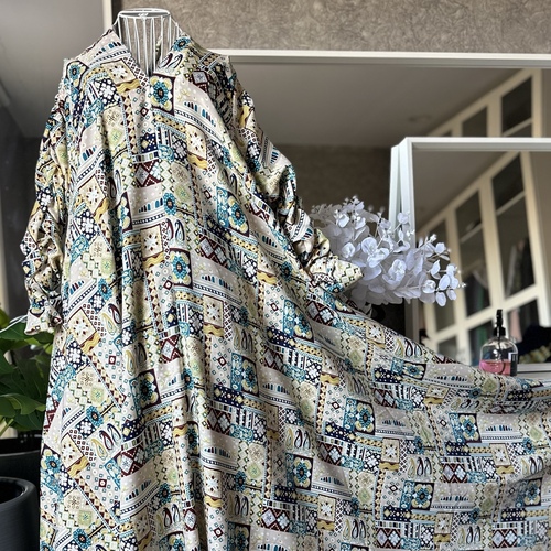 فستان تربل كلوش- كريمي