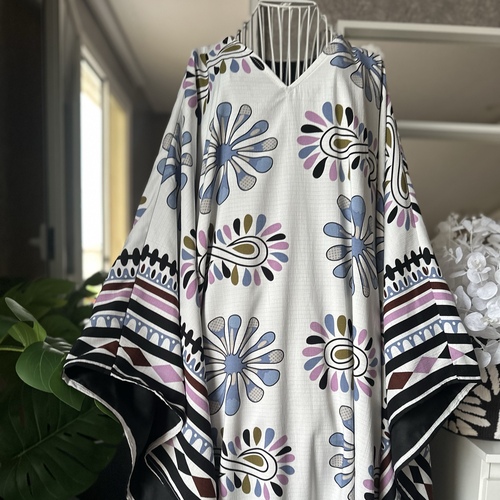 دراعة قطن بحزام داخلي-اسود