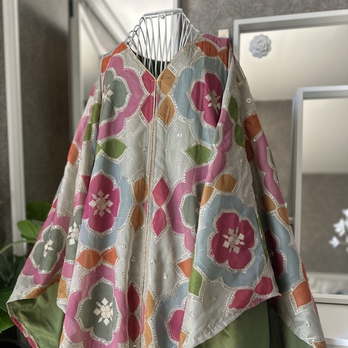 indian chiffon green
