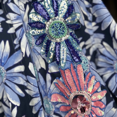 قميص ورود وشك-ازرق وبنفسجي