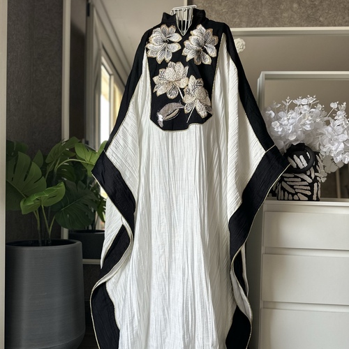 دراعة فراشة-اسود وابيض