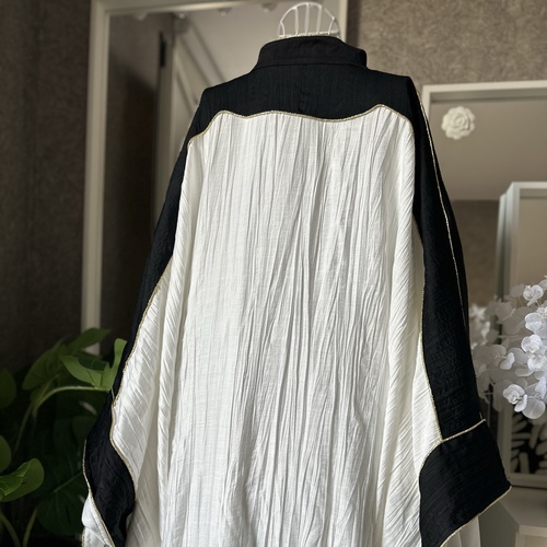 دراعة فراشة-اسود وابيض