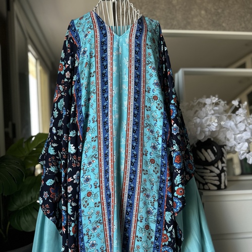 دراعة بحزام داخلي-تركواز