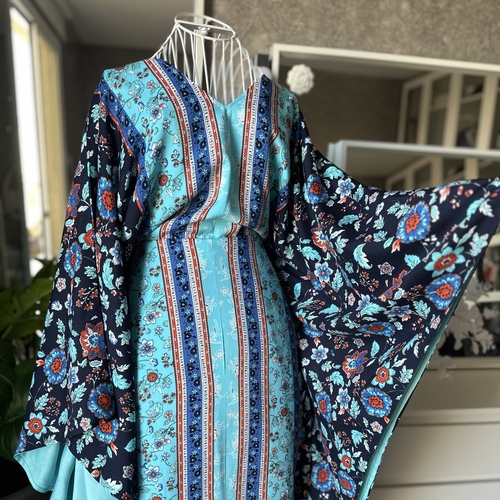 دراعة بحزام داخلي-تركواز