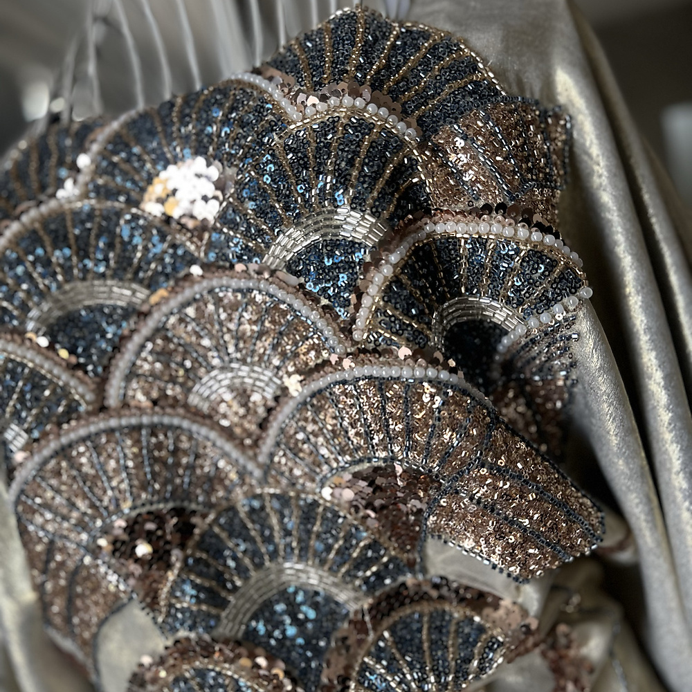 gold crystal silk x blue