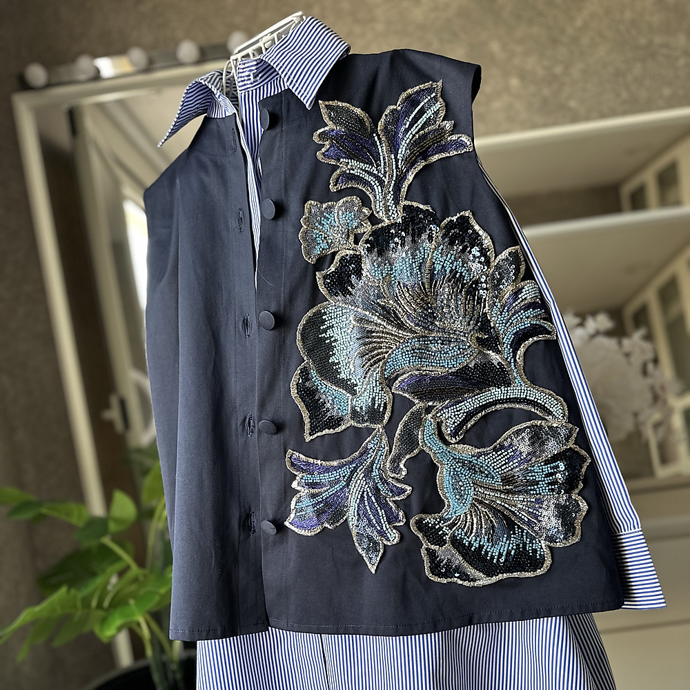 قميص وفست شك -كحلي