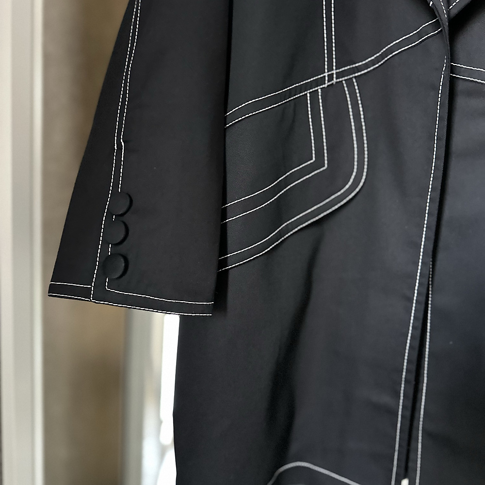 black blazer white stitch