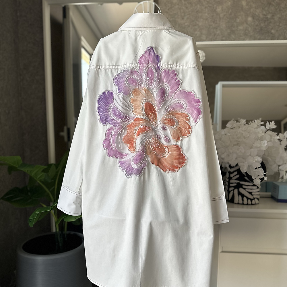 purple orange shirt