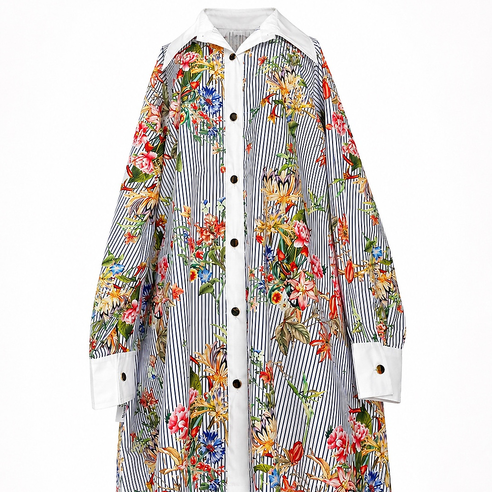stripe flower blue