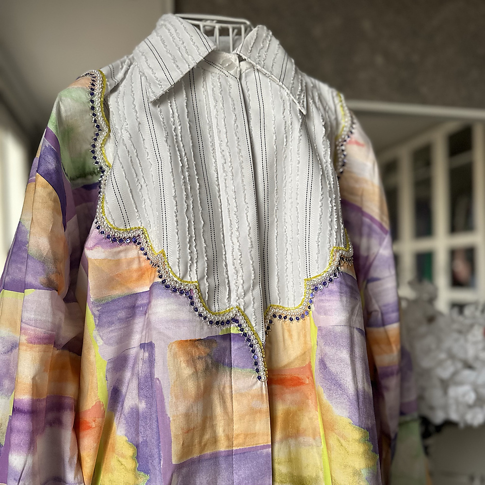 collar lining shak-yellow purple