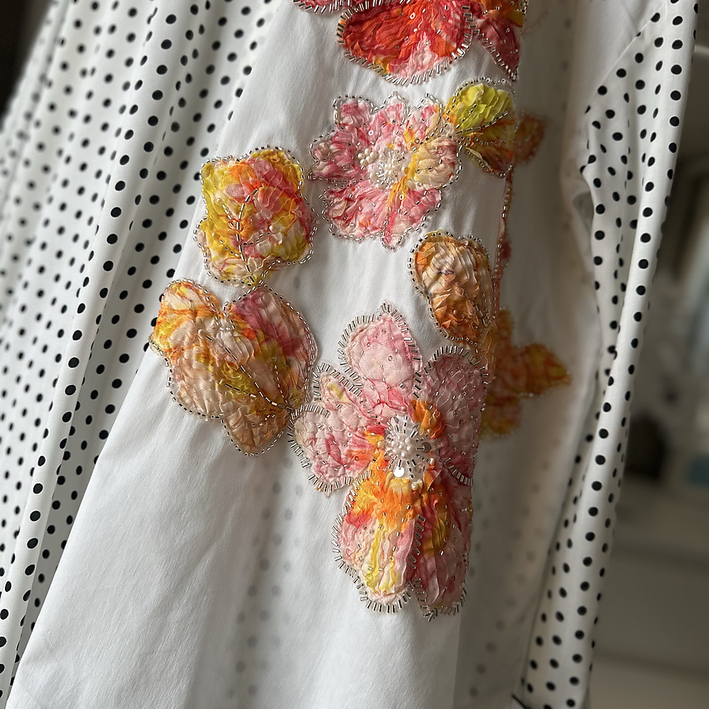 polka orange flowers