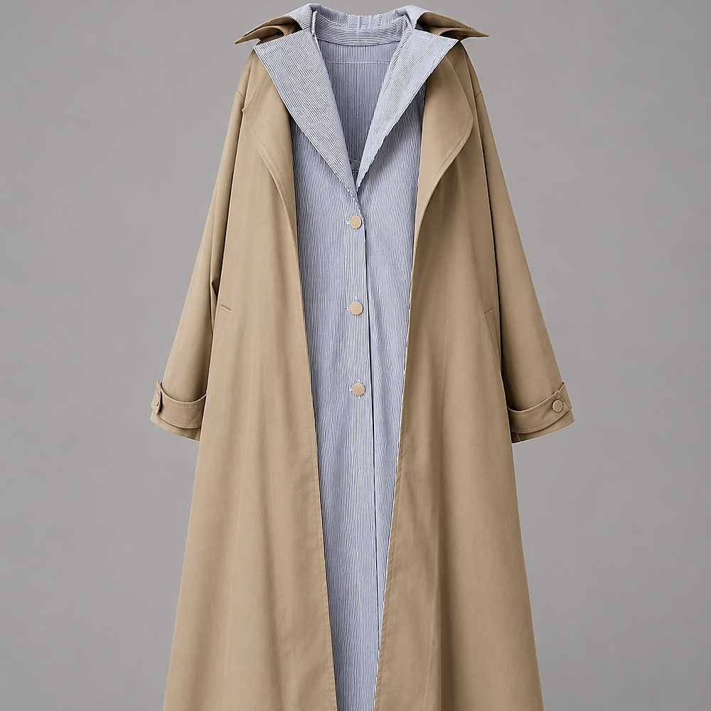 Beige trench coat