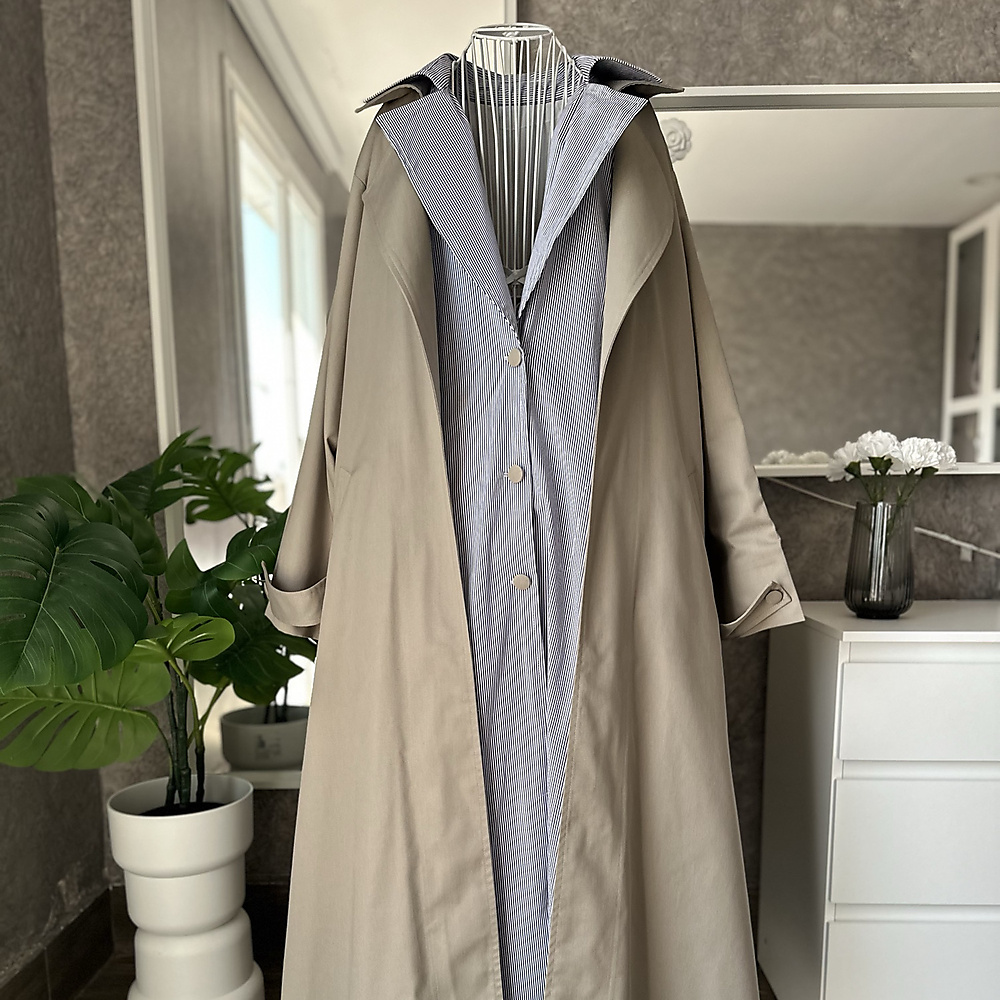 Beige trench coat