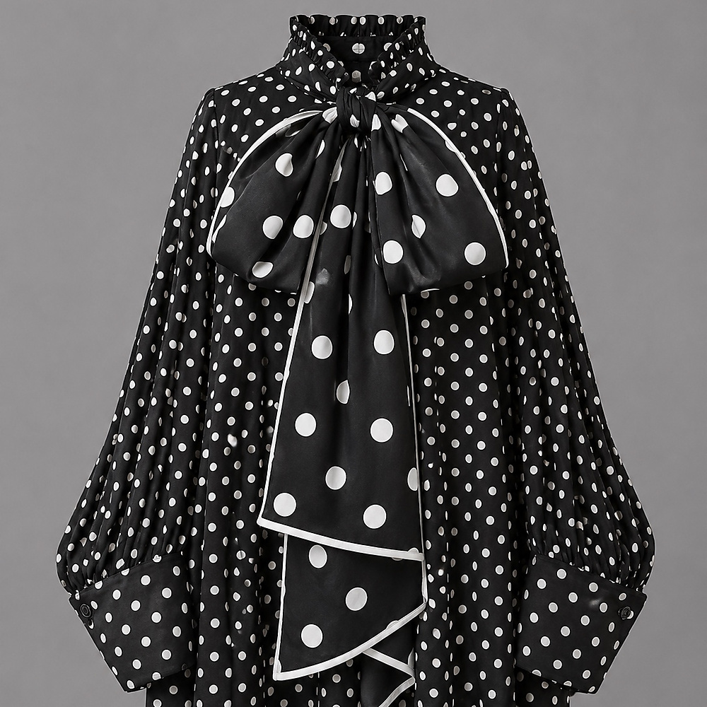 polka ribbon black