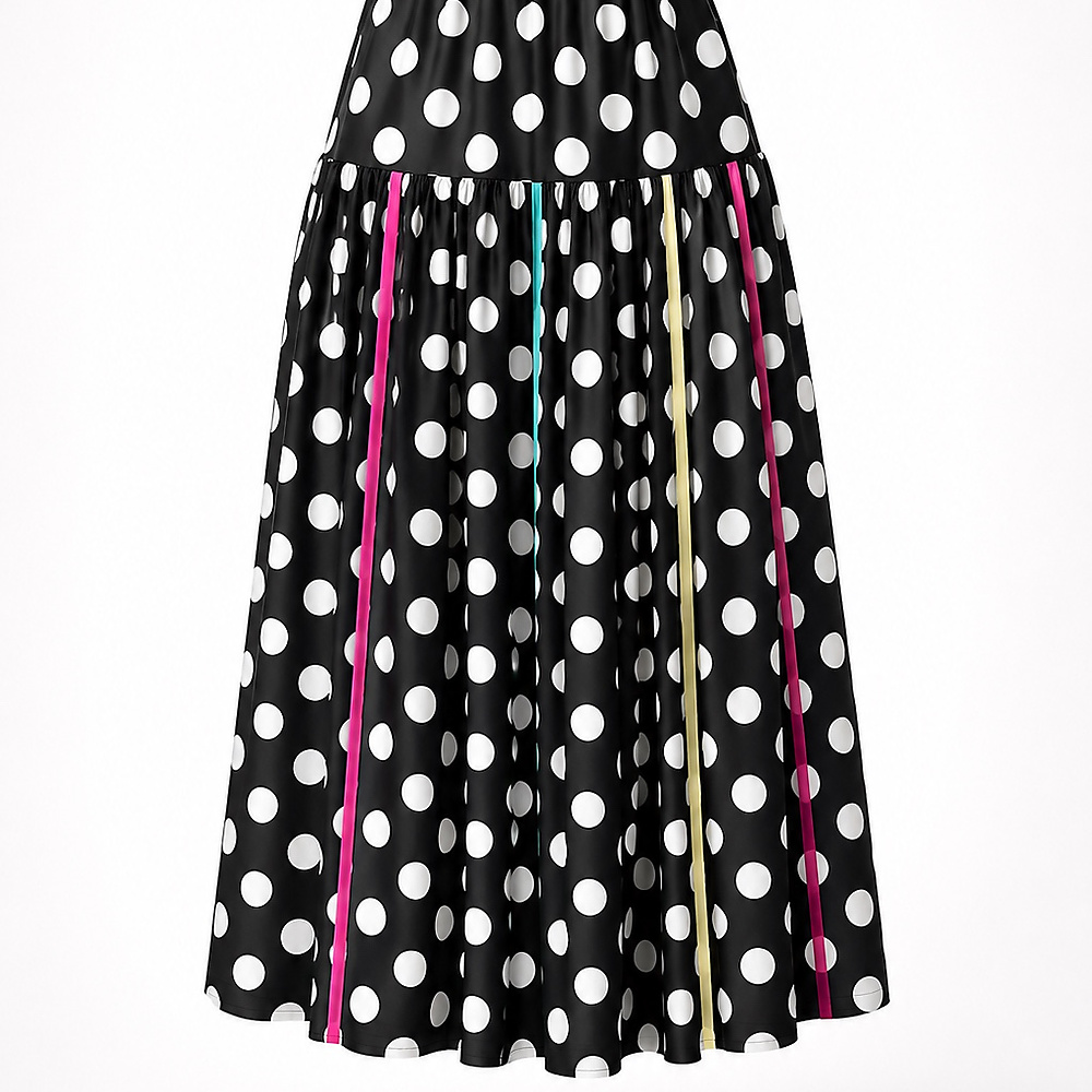 black polka skirt
