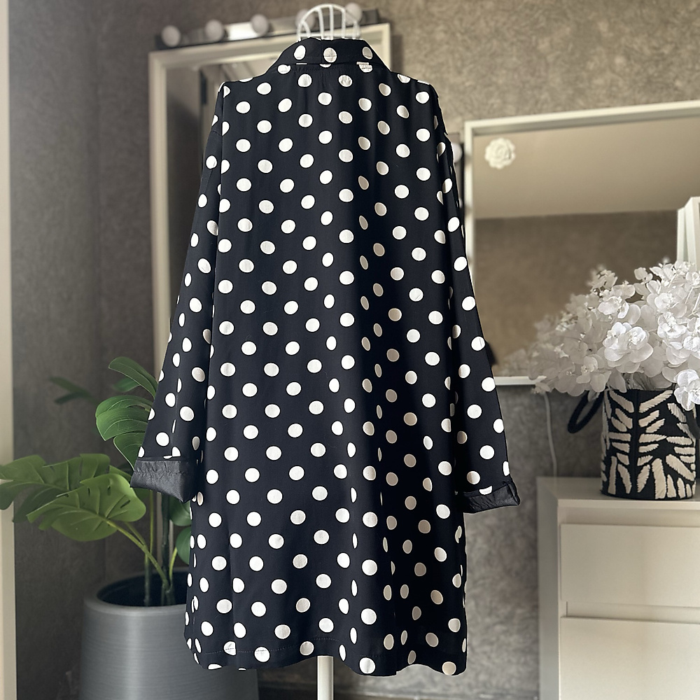polka blazer black