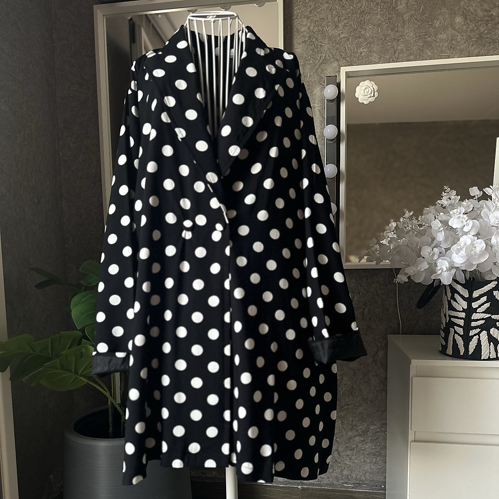 polka blazer black