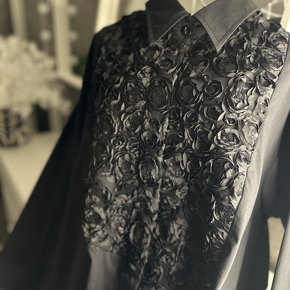 floral collar black