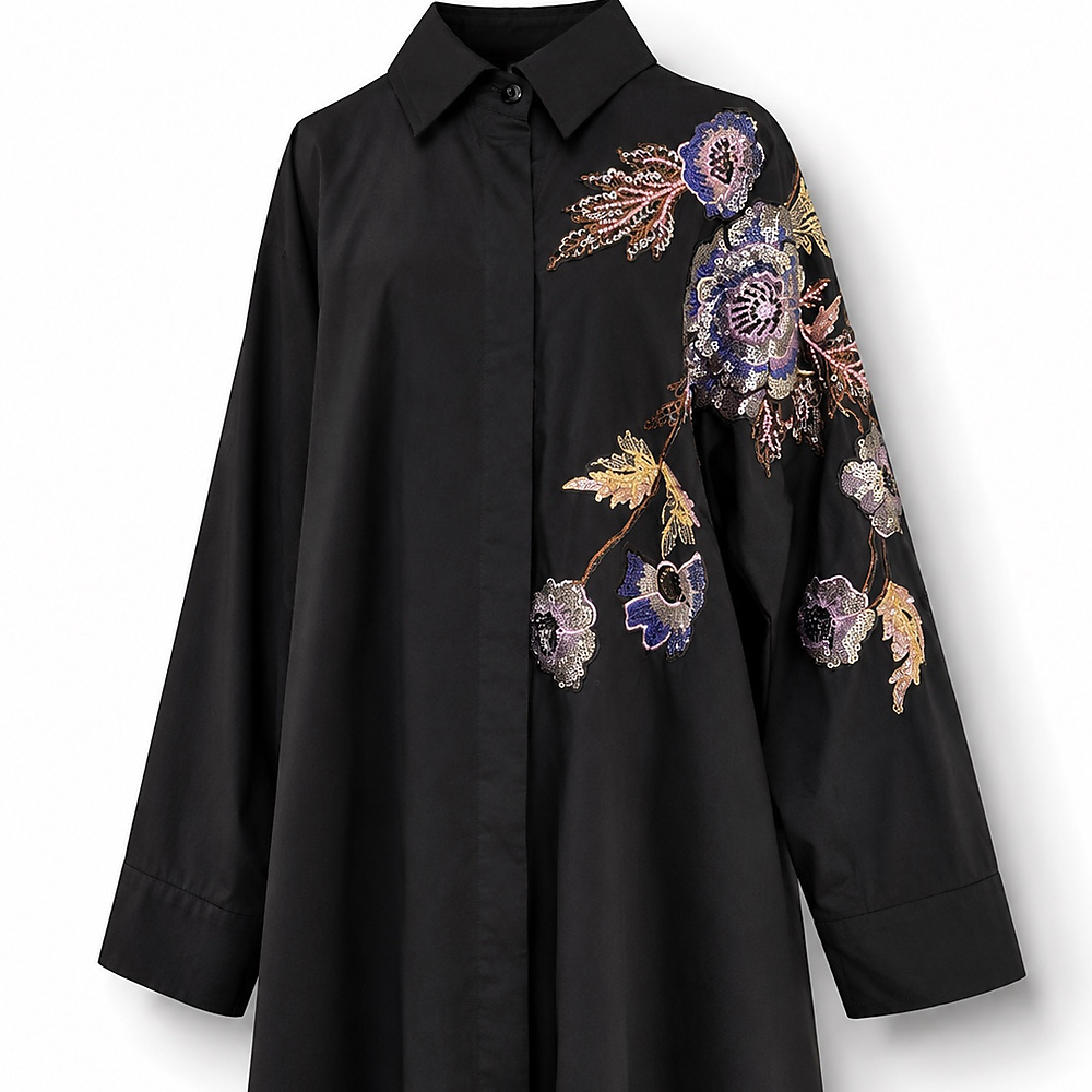 side shoulder flower - black