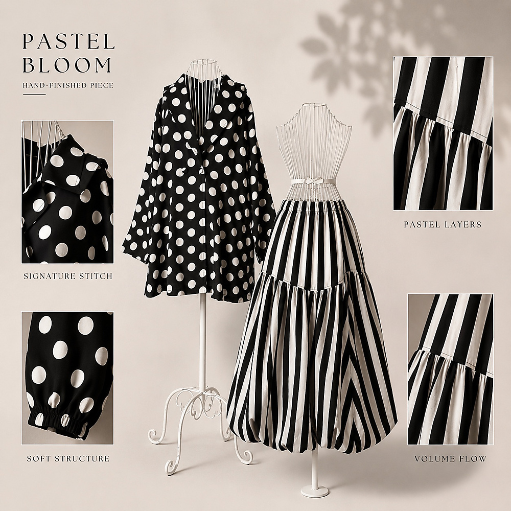 balloon stripe skirt