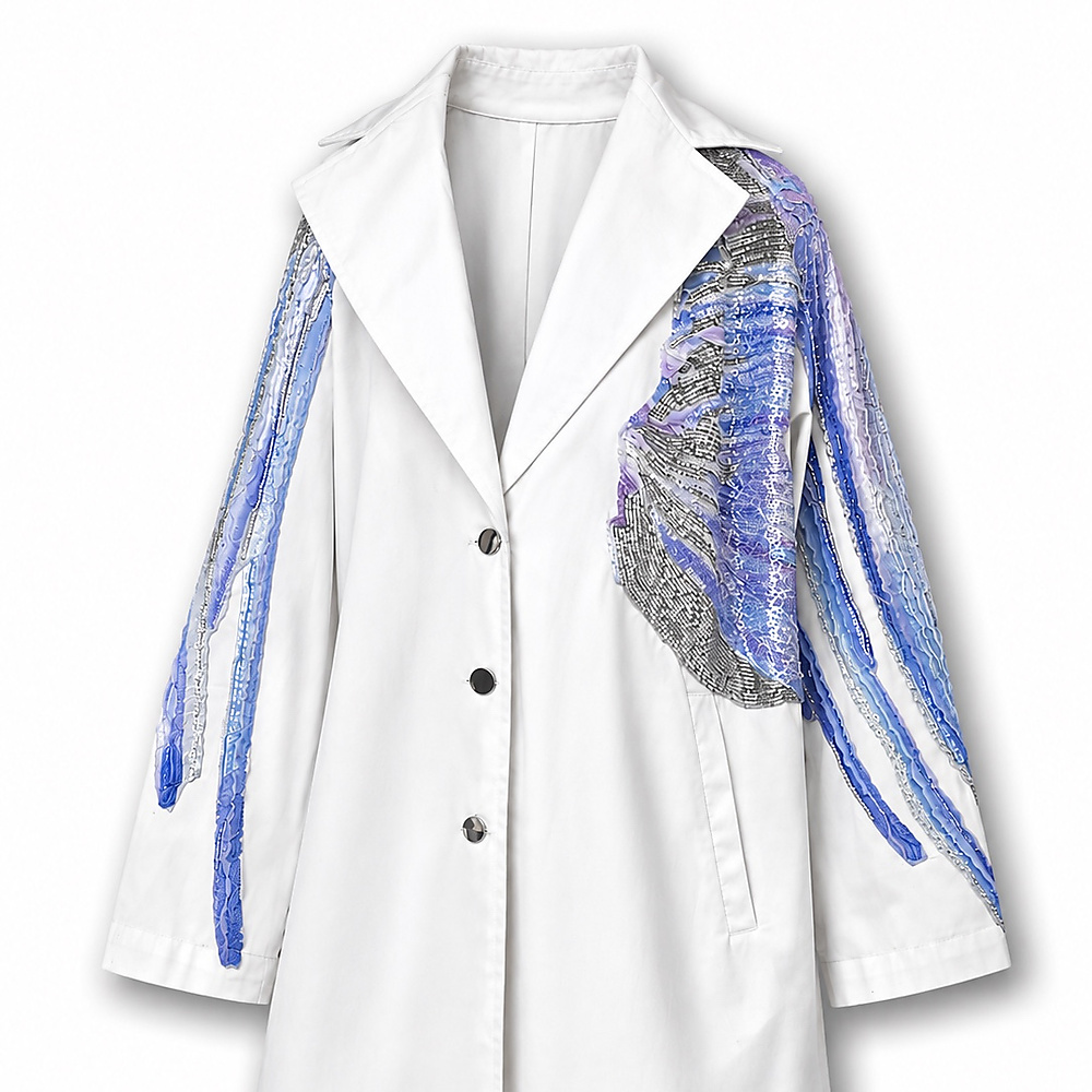 purple white blazer