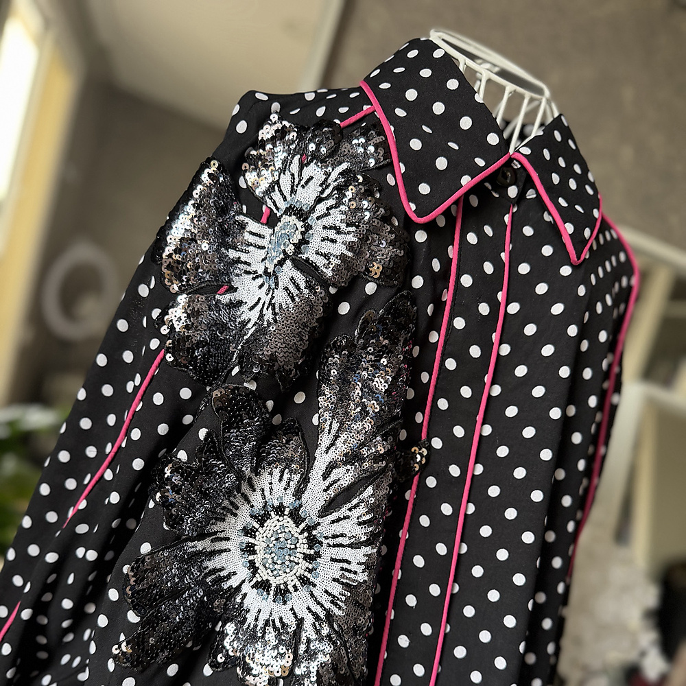 polka sequin black