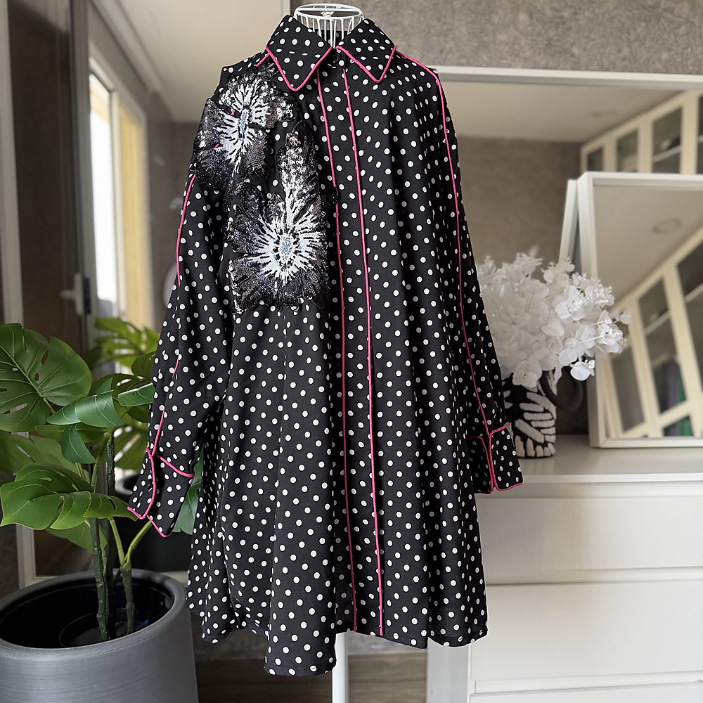 polka sequin black