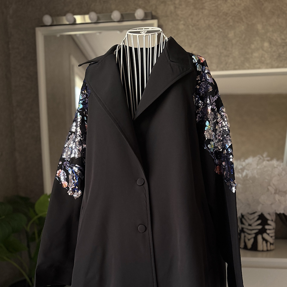 floral sequin blazer